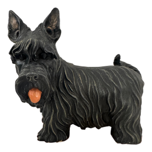 Vintage Scottie Dog on Book Figure