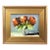Red Bouquet of Flowers Oil Painting Including the Antiqued Gold Wood Frame For Sale