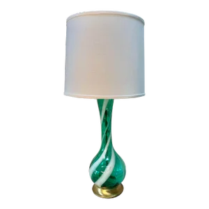 Mid 20th Century Murano Swirl Glass Table Lamp
