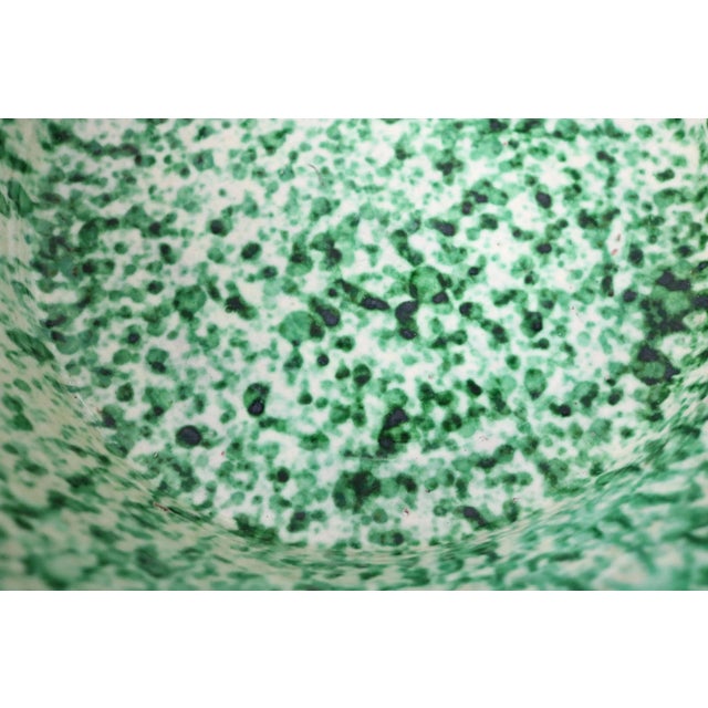 Green Late 19th Century Italian Pottery Milk Bowl For Sale - Image 8 of 9