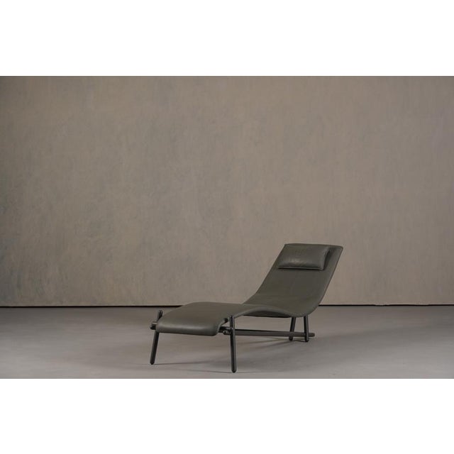 Grey Leather Donovan Chaise Longue by Giuseppe Vigano for Cattelan, Italy, 2000s For Sale - Image 4 of 10