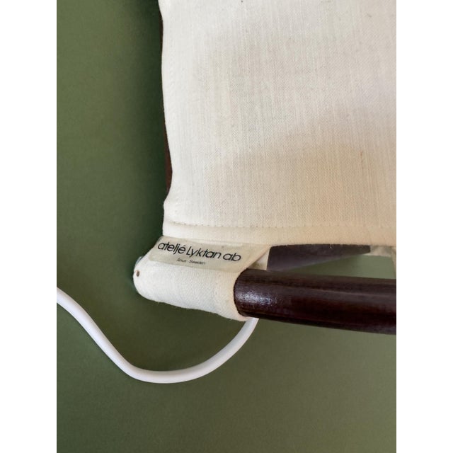 Pair of Linen and Bamboo Wall Sconces by Anna Ehrner for Ateljé Lyktan, C. 1970 For Sale - Image 11 of 11