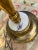 1940s 1940s Brass Floor Lamp With Onyx and Flared Torchiere Shade For Sale - Image 5 of 10