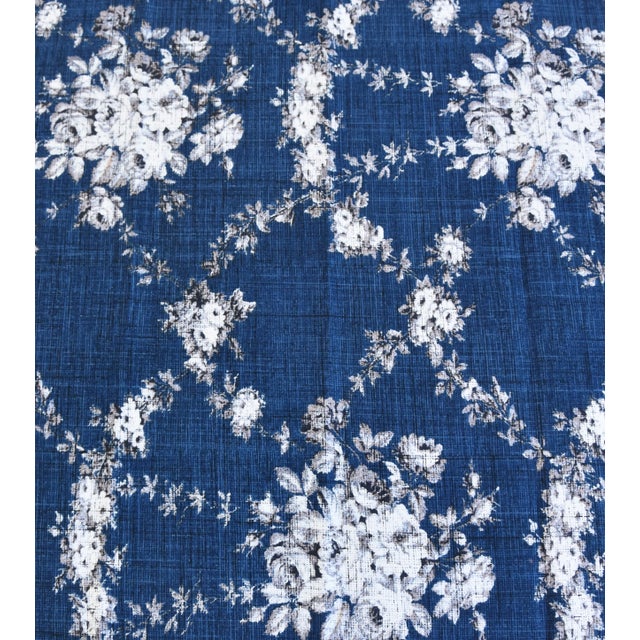 Early 21st Century French Farmhouse Country Blue & White Floral Toile Napkins - Set of 4 For Sale - Image 5 of 6