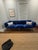 Mid-Century Modern Attributed to Mika Tolvanen Nakki Velvet 3-Seat Sofa in Cobalt Blue – Estonian Design For Sale - Image 3 of 6