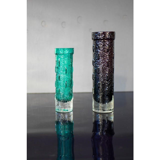 Mid-Century Modern Glass Vases by Aladin for Riihimäen Lasi, Set of 2 For Sale - Image 3 of 13