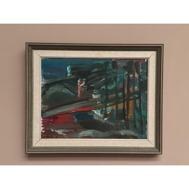 Olle Zetterqvist, Abstract Landscape, 1960, Oil on Canvas, Framed For Sale - Image 11 of 15