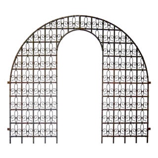 Antique Wrought Iron Garden Gate, France, Late 19th Century For Sale