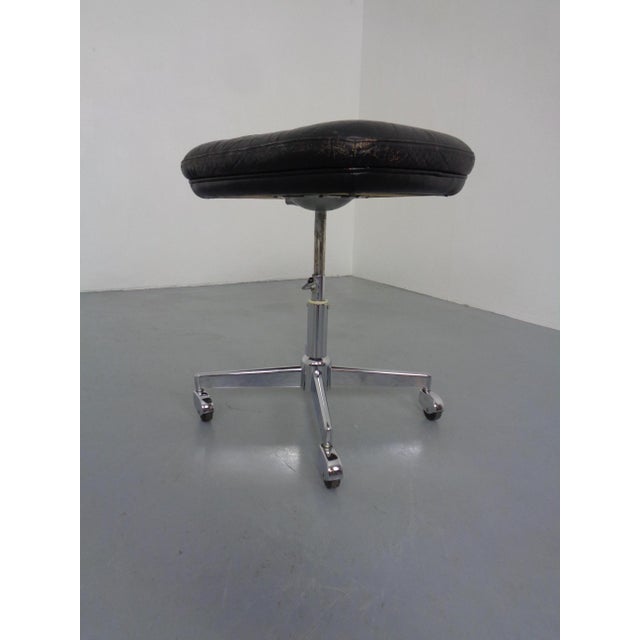 Rollable and Adjustable Leather Stool, Germany, 1960s For Sale - Image 11 of 18