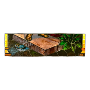 19th Century William Reith Stained Glass Church Window Panel or Transom