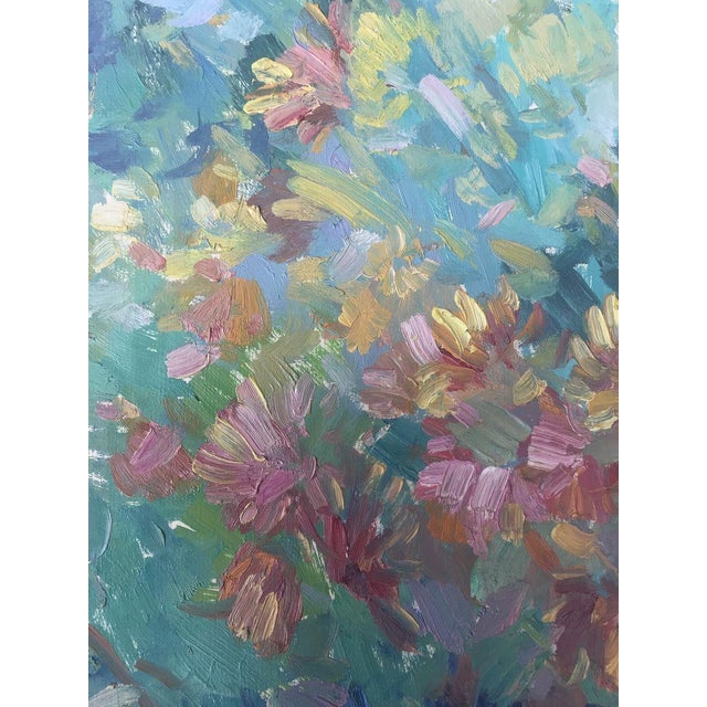 Paper Oil Painting Vase With Flowers Peter Tovpev For Sale - Image 7 of 11