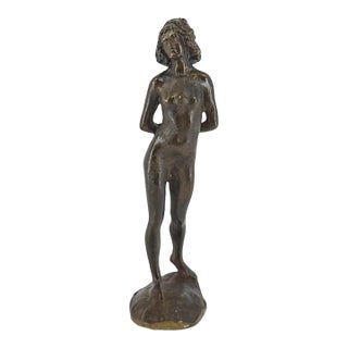 Franco Vianello Lost-Wax Bronze Woman Sculpture - Curiosity For Sale