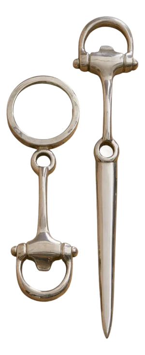 Vintage Silver-Plated Equestrian Desk Set