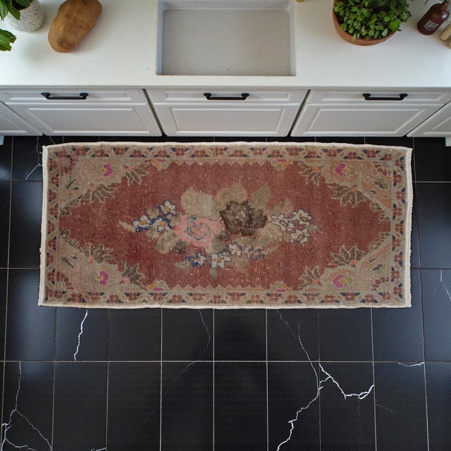 Mid-Century Modern Hand Knotted Small Rug Mid Century Modern Doormat - 1′6″ × 3′3″ For Sale - Image 3 of 13