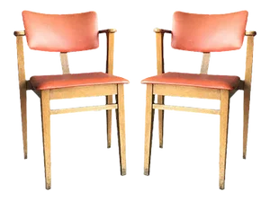 Set of Art Deco Lajos Kozma Style Red Chairs, 1940s