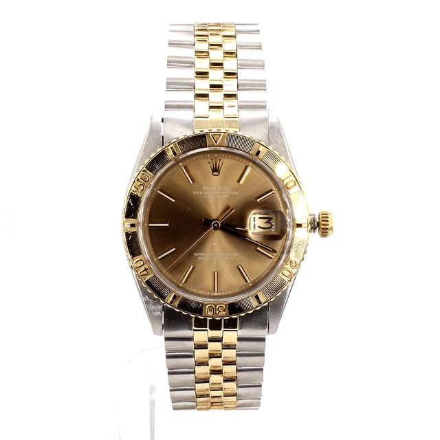 Vintage Rolex Datejust Thunderbird Turn-O-Graph Two Tone Gold Steel Watch For Sale - Image 10 of 12