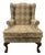 1990s Ethan Allen Wingback Accent Chair With Fringe Trim – Traditional Upholstery For Sale