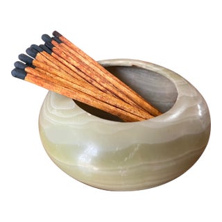 1970s Small Marble Bowl With Matchsticks For Sale