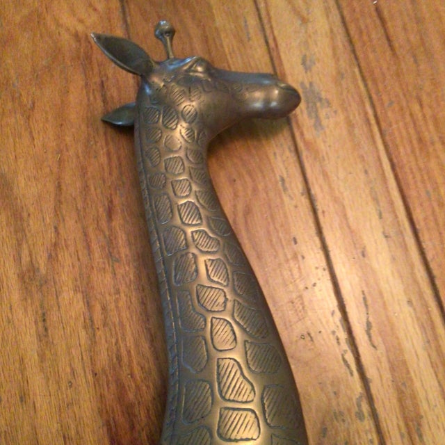 70’s Brass Giraffe Large 32.5" For Sale - Image 12 of 12