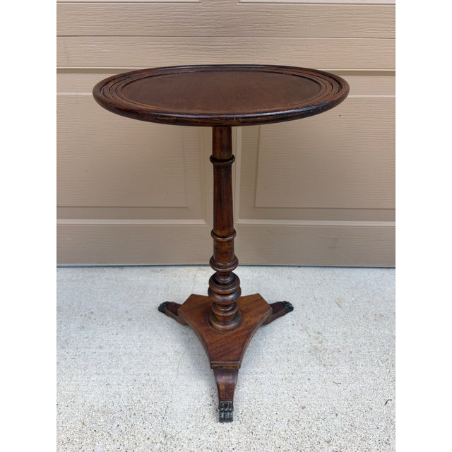 Antique Regency Solid Walnut Round Side Table, Early 20th Century For Sale - Image 11 of 11