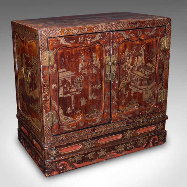 Antique Campaign Cabinet on Stand, Oriental, Chinoiserie, Cupboard, Victorian For Sale - Image 12 of 12