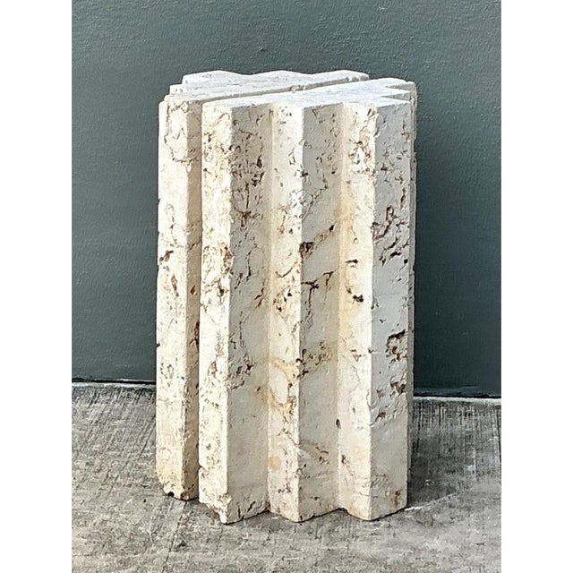 Vintage Coquina Stone Table Pedestal - Set of 2 For Sale - Image 11 of 12