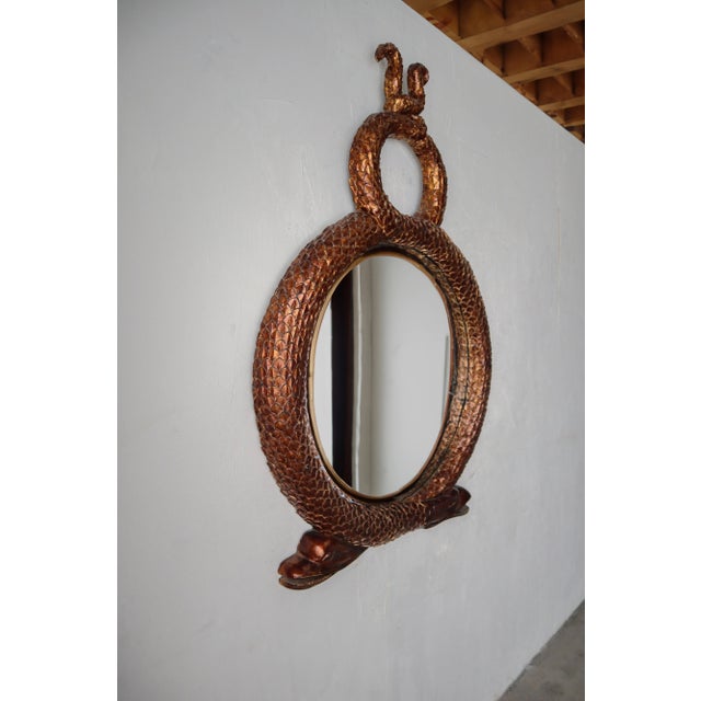 Large 54" Vintage Serpent Snake Wall Mirror For Sale - Image 4 of 7
