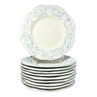Pottery Barn “Oceanside” 10 Large Ceramic Pasta Soup All Purpose Rim Bowls For Sale