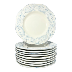 Pottery Barn “Oceanside” 10 Large Ceramic Pasta Soup All Purpose Rim Bowls