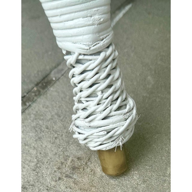 Antique Oval Wicker Glass Top Table, Circa 1890 For Sale - Image 9 of 11