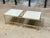 Mid-Century Modern Pair Paul McCobb Brass Frame Side/End Table Travertine Top, 1960 For Sale - Image 3 of 9