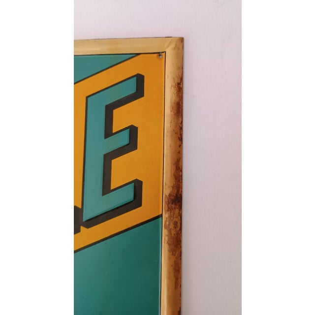 Mid-Century Modern Vintage World Bicycles Tin Advertising Sign, 1940s For Sale - Image 3 of 8