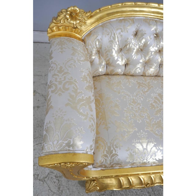1980s French Baroque Style Giltwood Sofa Settee For Sale - Image 5 of 18