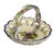 Green Vintage Portugal Hand-Painted Floral Basket Heart Open Work Braided Handle Made for Lord & Taylor For Sale - Image 8 of 8