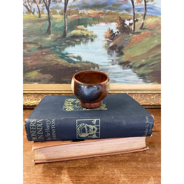 Vintage Mid Century Modern Studio Pottery Bowl With Earth Tone Glaze For Sale - Image 9 of 10