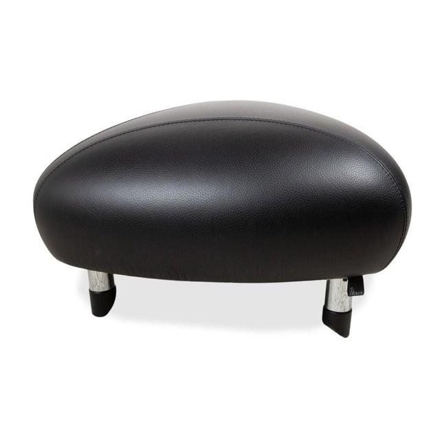 Leather Stool in Black from Leolux For Sale - Image 6 of 9