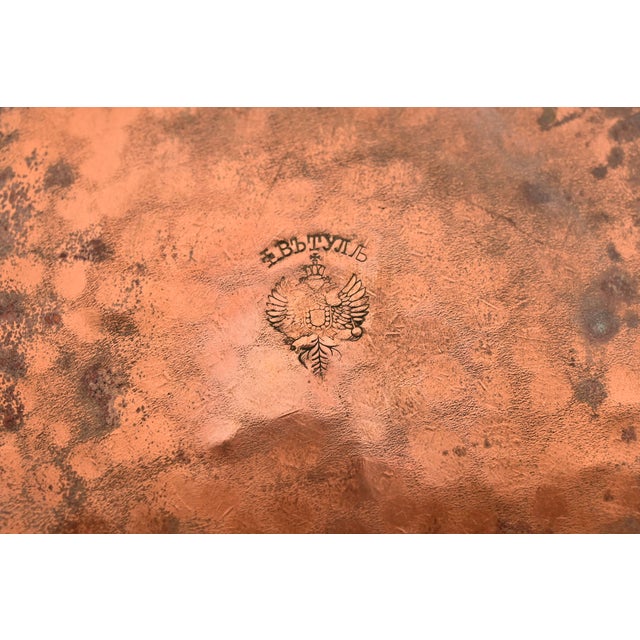 Antique Stickley Brothers Arts & Crafts Three-Handled Large Copper and Brass Vase For Sale - Image 11 of 13