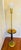 Vintage mid century sculpture maple and brass torchiere floor lamp with milky glass shade with ebony tulip leave to...