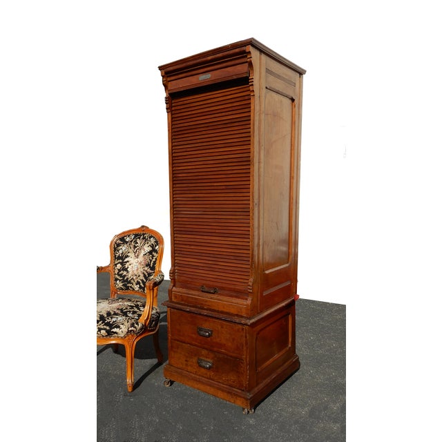 Antique Roll Top File by a.b Dick Co. Chicago Farmhouse