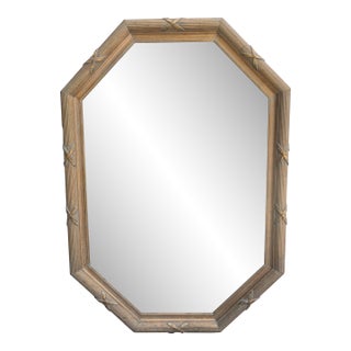 Vintage Neoclassical Louis XVI Gilded Gold Octagonal Beveled Glass Wall Mirror For Sale