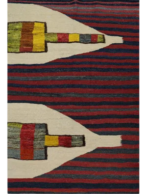 Handwoven Scandinavian Style Persian Kilim Area Rug 3'10"×5'6"