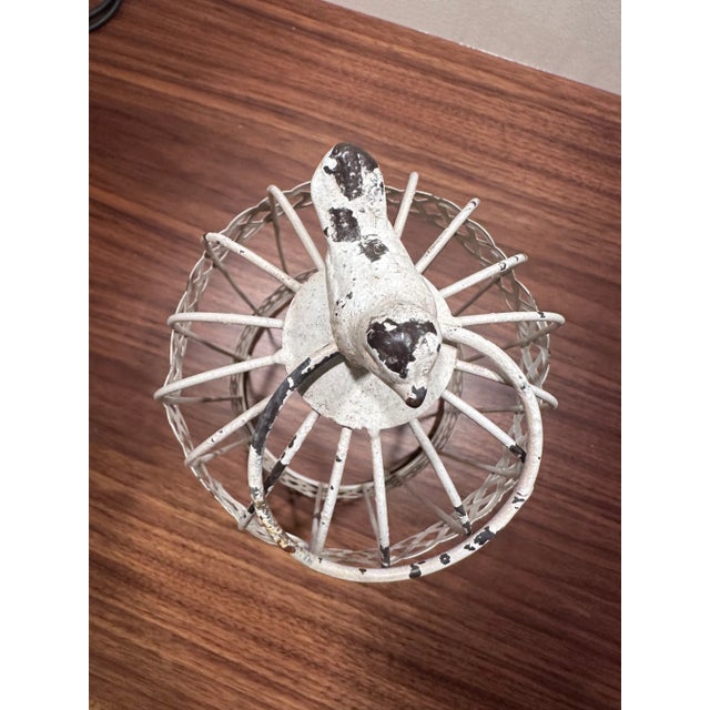Late 20th Century Bird Cage Cloche Distressed Metal Decor Indoors or Garden Outdoor For Sale - Image 10 of 11