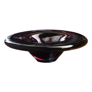 Vintage Art Glass Bowl in Hand Blown Purple Glass by Marinke Van Zandwijk, 2003 For Sale