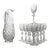 Vintage Crystal Pitcher & Cordial Glasses Set - 12 Pcs) For Sale
