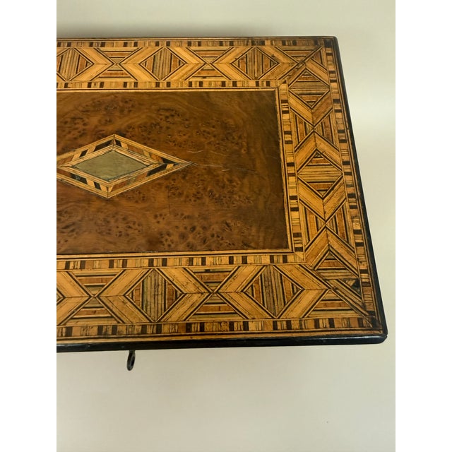 Early 19th Century Antique Marquetry Inlaid Wooden Jewelry Box For Sale - Image 5 of 16