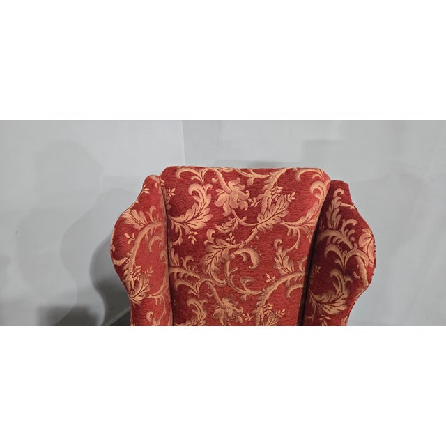 Brown Wing-Backed Mahogany Chair, 1920 For Sale - Image 8 of 14