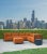 Kenneth Ludwig Chicago Kenneth Ludwig Chicago Urban Patio Seascape Orange Chair For Sale - Image 4 of 5