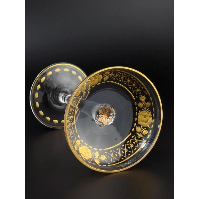 Antique Gilt Decorated Art Glass Goblet, 1890s For Sale - Image 8 of 10