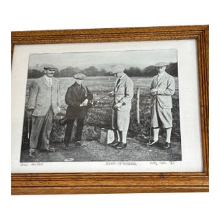 Framed Vintage Photograph Golf Duke of Windsor and King George VI For Sale
