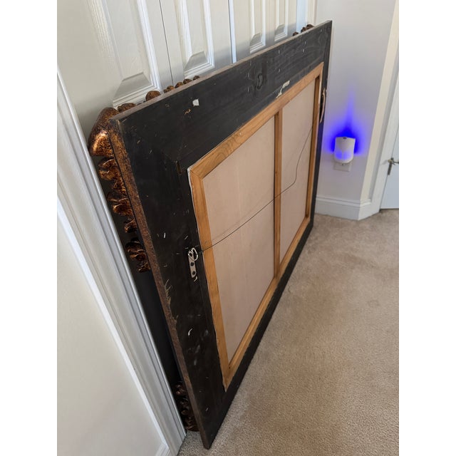 50x40" Ornate Baroque Giltwood & Black Enamel Frame W/Oil on Canvas Painting For Sale - Image 14 of 16